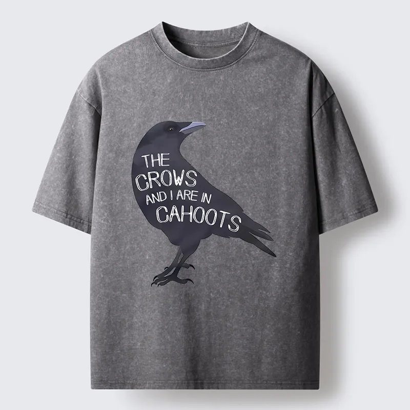 Tokyo-Tiger With Crows Funny Washed T-Shirt