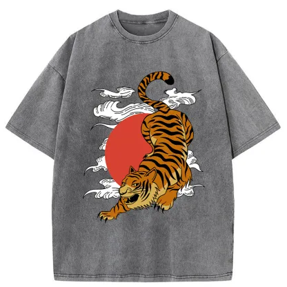 Tokyo-Tiger Japanese Fierce Tiger Washed T-Shirt