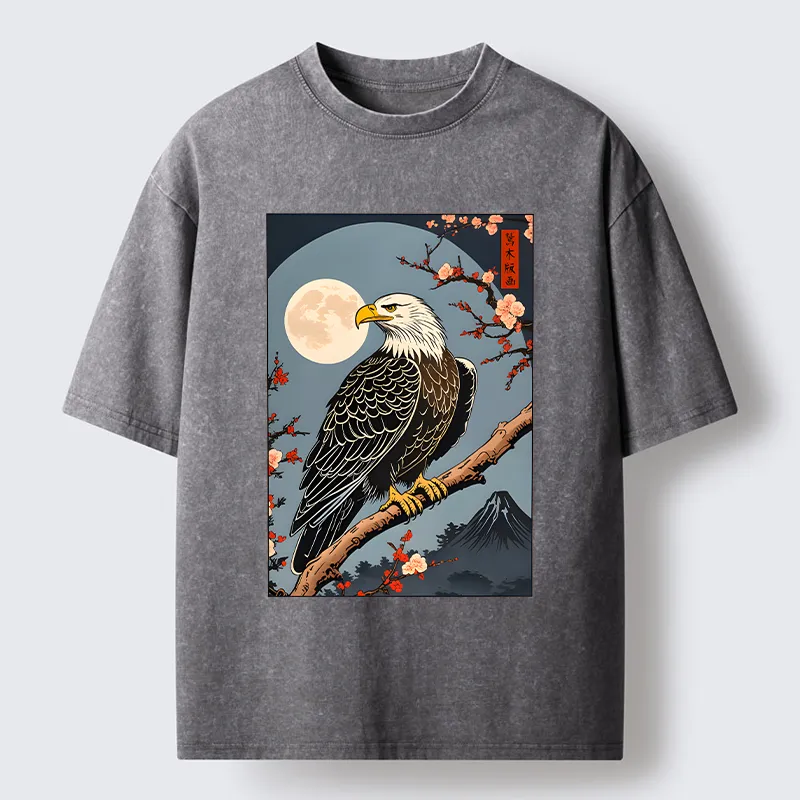 Tokyo-Tiger Ukiyo-e Eagle Washed T-Shirt
