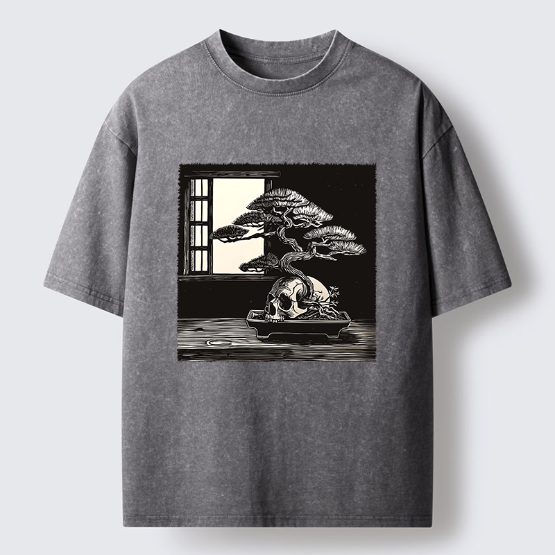 Tokyo-Tiger Horror Japanese Zen Washed T-Shirt