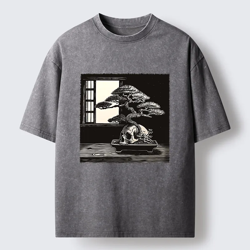 Tokyo-Tiger Horror Japanese Zen Washed T-Shirt