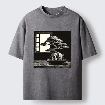 Tokyo-Tiger Horror Japanese Zen Washed T-Shirt