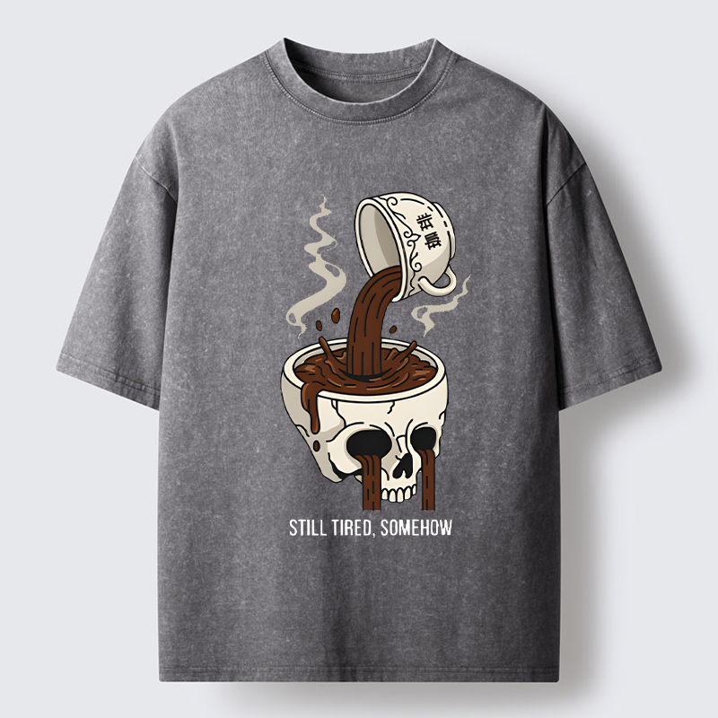 Tokyo-Tiger Coffee Doesn't Work Washed T-Shirt