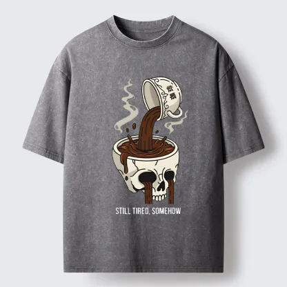 Tokyo-Tiger Coffee Doesn't Work Washed T-Shirt