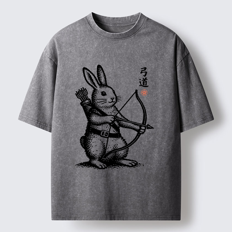 Tokyo-Tiger Rabbit Shooting Arrows Washed T-Shirt