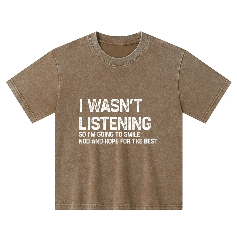 Tokyo-Tiger Indifferent To Everything Kids Washed T-Shirt