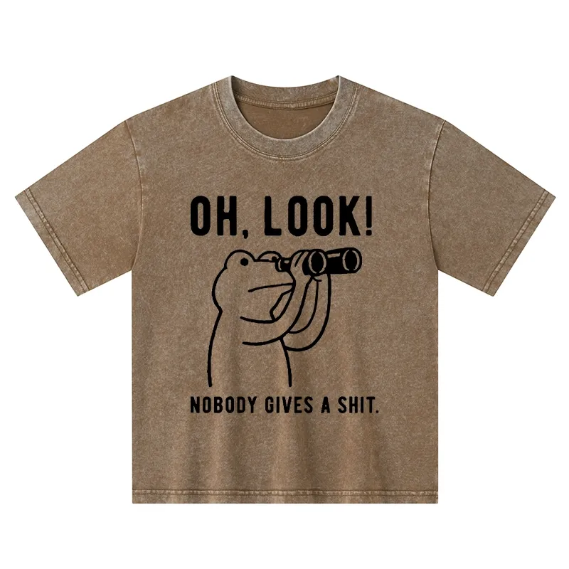 Tokyo-Tiger Frog of Indifference Kids Washed T-Shirt