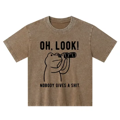 Tokyo-Tiger Frog of Indifference Kids Washed T-Shirt