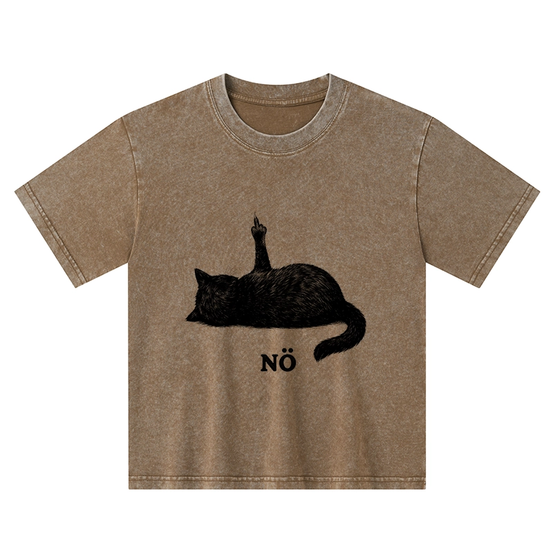 Tokyo-Tiger Cat Refused Kids Washed T-Shirt