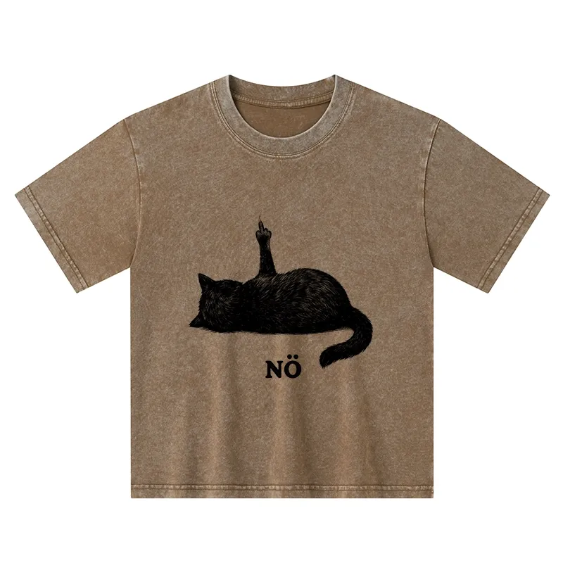 Tokyo-Tiger Cat Refused Kids Washed T-Shirt