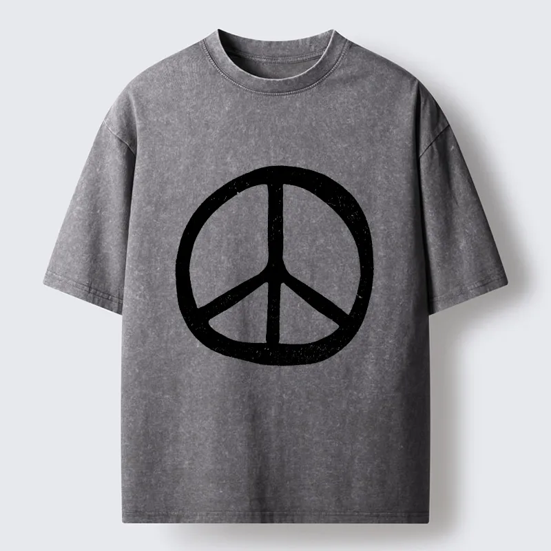 Tokyo-Tiger Peace Symbol Washed T-Shirt