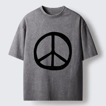 Tokyo-Tiger Peace Symbol Washed T-Shirt
