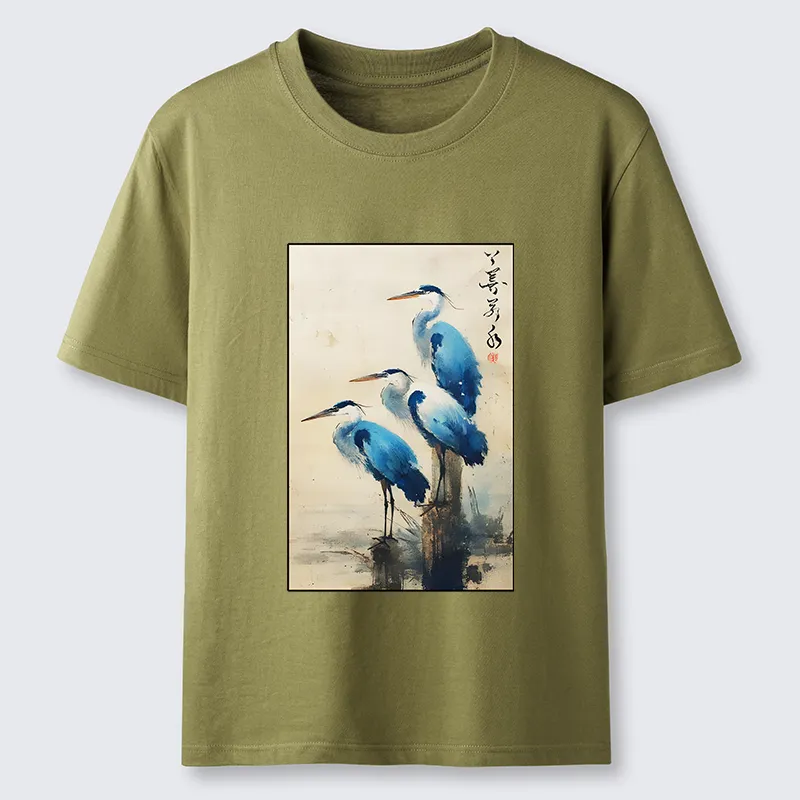 Tokyo-Tiger Great Blue Heron Japan Classic T-Shirt