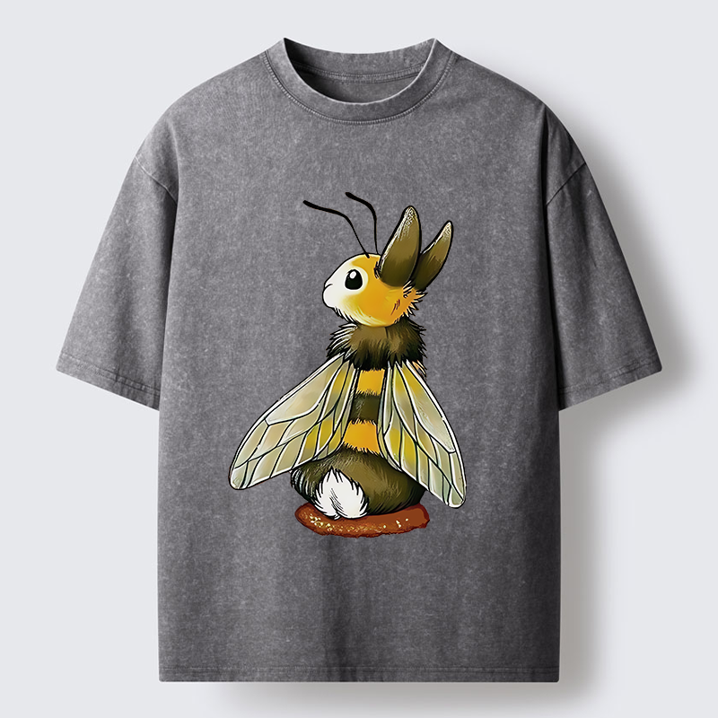 Tokyo-Tiger Bee Rabbit Funny Washed T-Shirt
