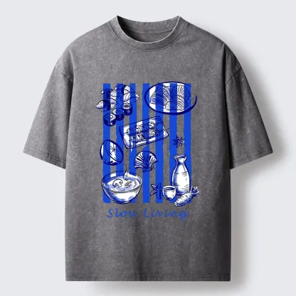 Tokyo-Tiger Slow Living Moments Washed T-Shirt
