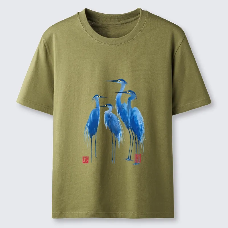 Tokyo-Tiger Flocks Of Great Blue Herons Classic T-Shirt Sale
