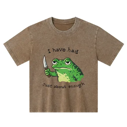 Tokyo-Tiger Impatient Frog Kids Washed T-Shirt
