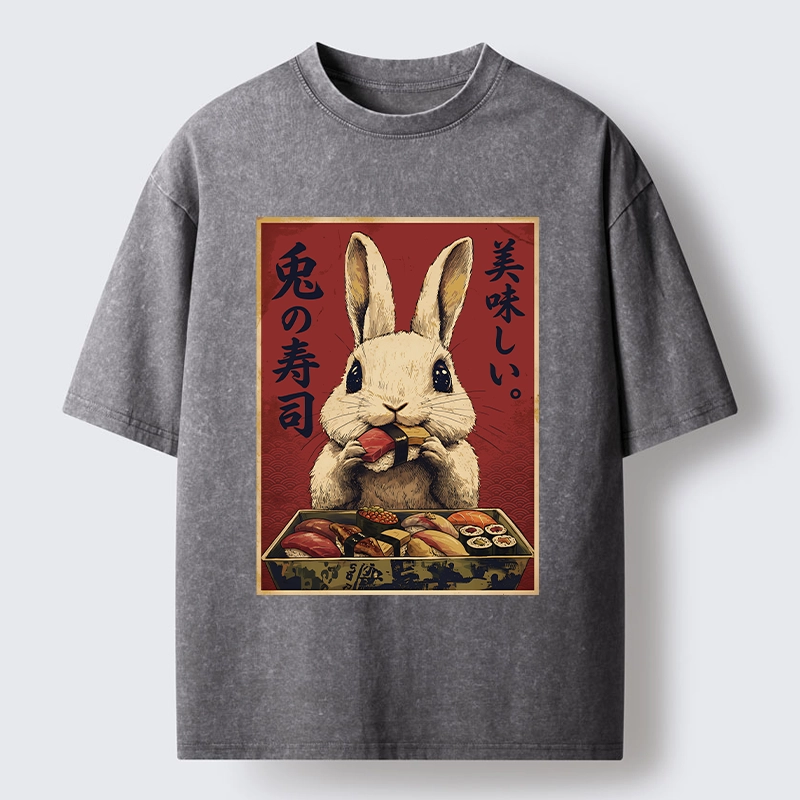 Tokyo-Tiger Rabbit’s Sushi Feast Washed T-Shirt