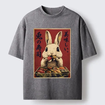Tokyo-Tiger Rabbit’s Sushi Feast Washed T-Shirt
