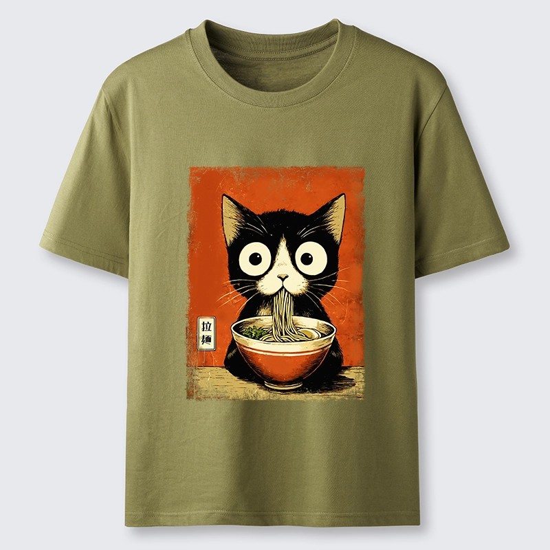 Tokyo-Tiger Ramen Loving Black Cat Classic T-Shirt