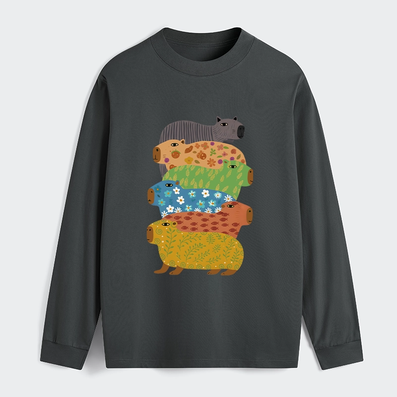 Tokyo-Tiger Colorful Capybaras Classic Long Sleeve T-Shirt