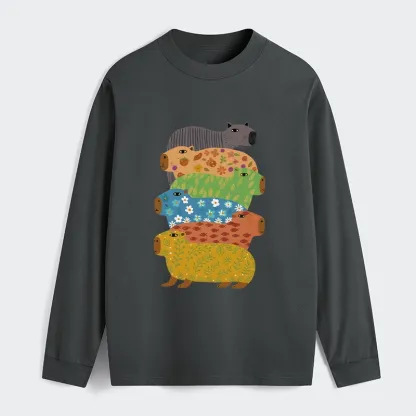 Tokyo-Tiger Colorful Capybaras Classic Long Sleeve T-Shirt