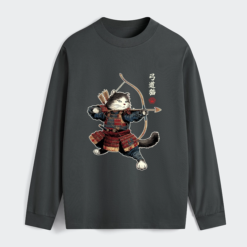 Tokyo-Tiger Kyudo Samurai Cat Classic Long Sleeve T-Shirt