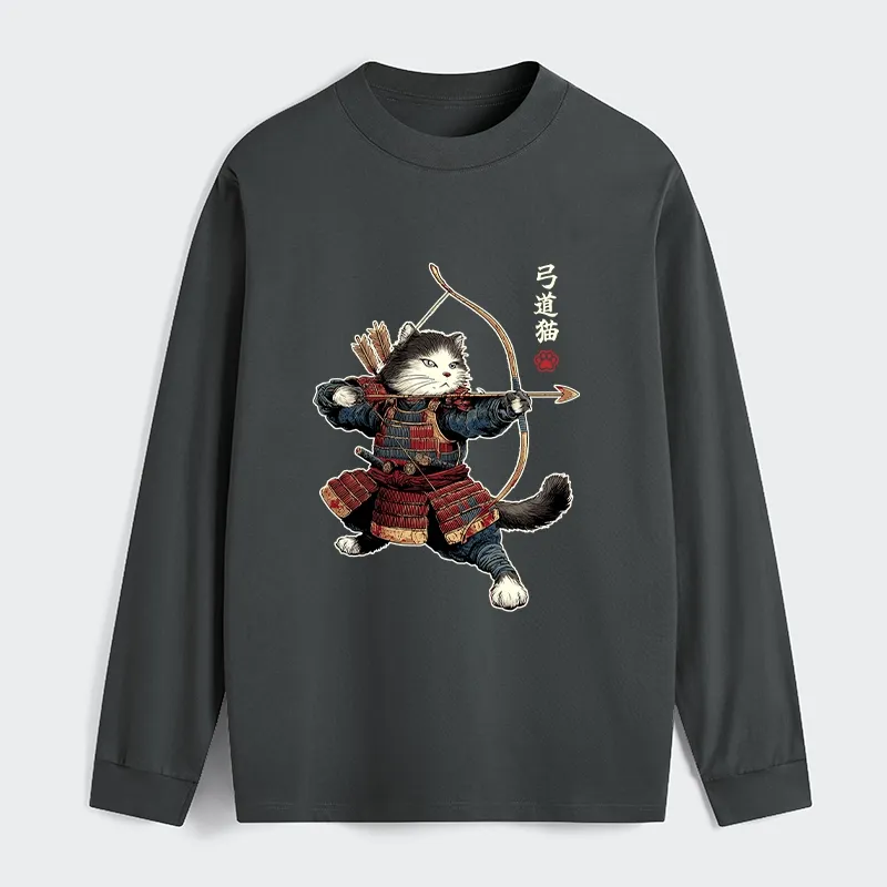 Tokyo-Tiger Kyudo Samurai Cat Classic Long Sleeve T-Shirt