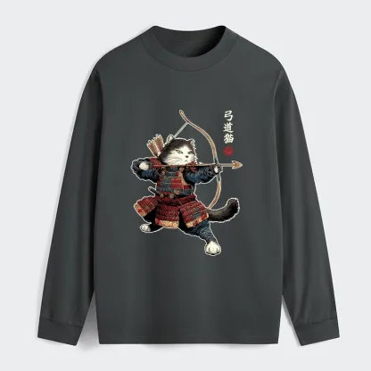 Tokyo-Tiger Kyudo Samurai Cat Classic Long Sleeve T-Shirt