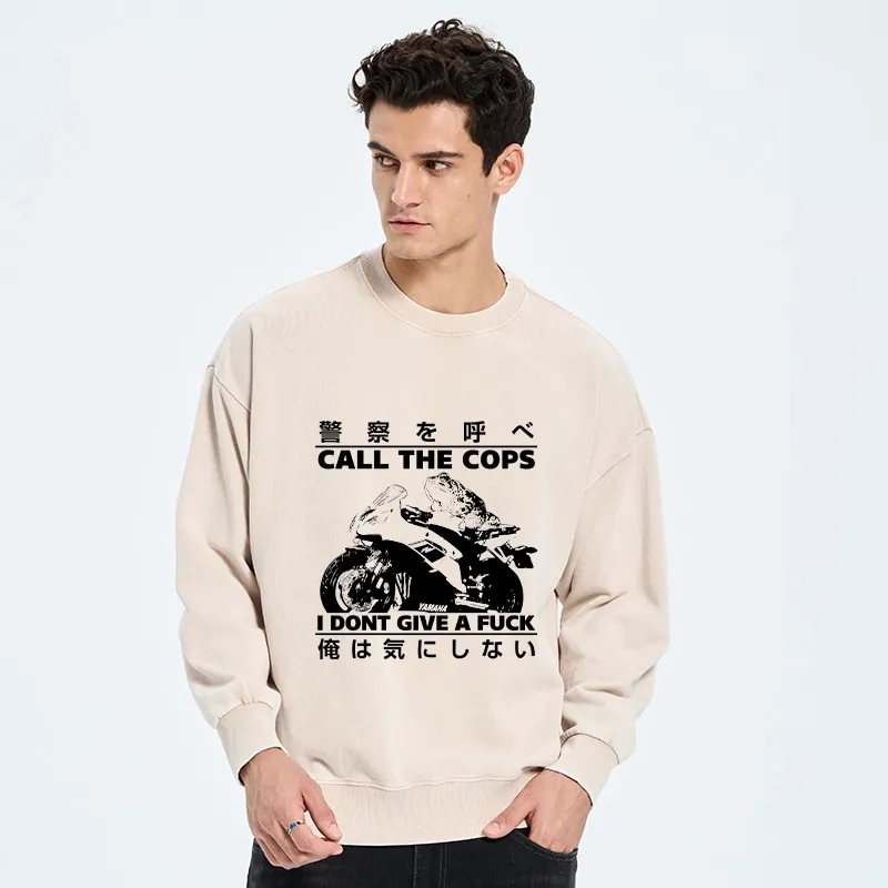 Tokyo-Tiger Funny Frog Riding A Motorcycle Washed Sweatshirt