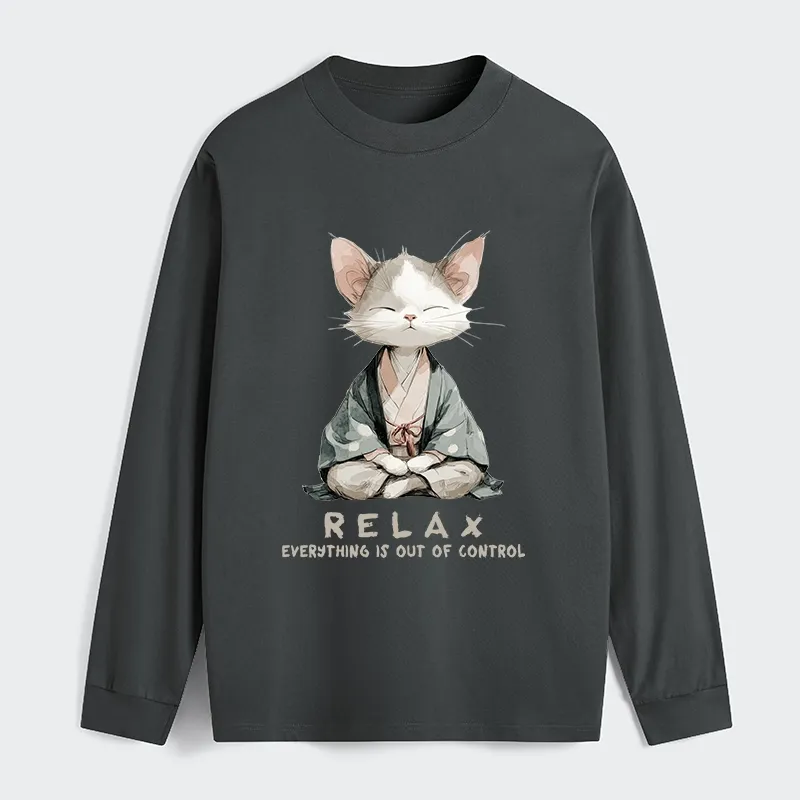 Tokyo-Tiger Zen Cat Relaxation，Everything's Out Of Control Classic Long Sleeve T-Shirt Sale