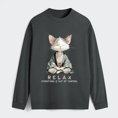 Tokyo-Tiger Zen Cat Relaxation，Everything's Out Of Control Classic Long Sleeve T-Shirt
