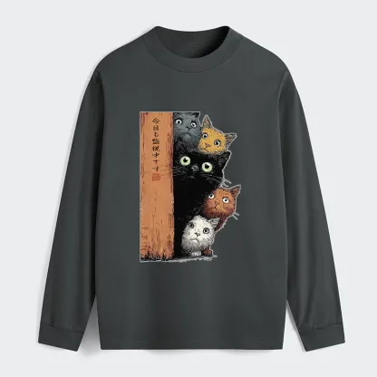Tokyo-Tiger Five Cats Are Watching You Classic Long Sleeve T-Shirt
