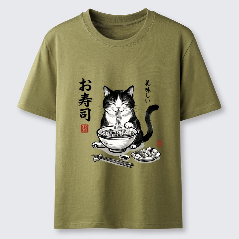 Tokyo-Tiger Cats Eat Japanese Food Classic T-Shirt