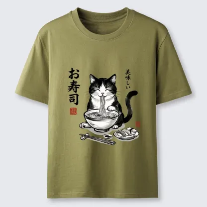 Tokyo-Tiger Cats Eat Japanese Food Classic T-Shirt