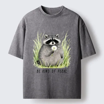 Tokyo-Tiger Gentle Feral Raccoon Moments Washed T-Shirt