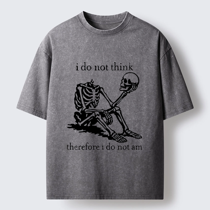Tokyo-Tiger Philosophical Skeleton Meme Washed T-Shirt