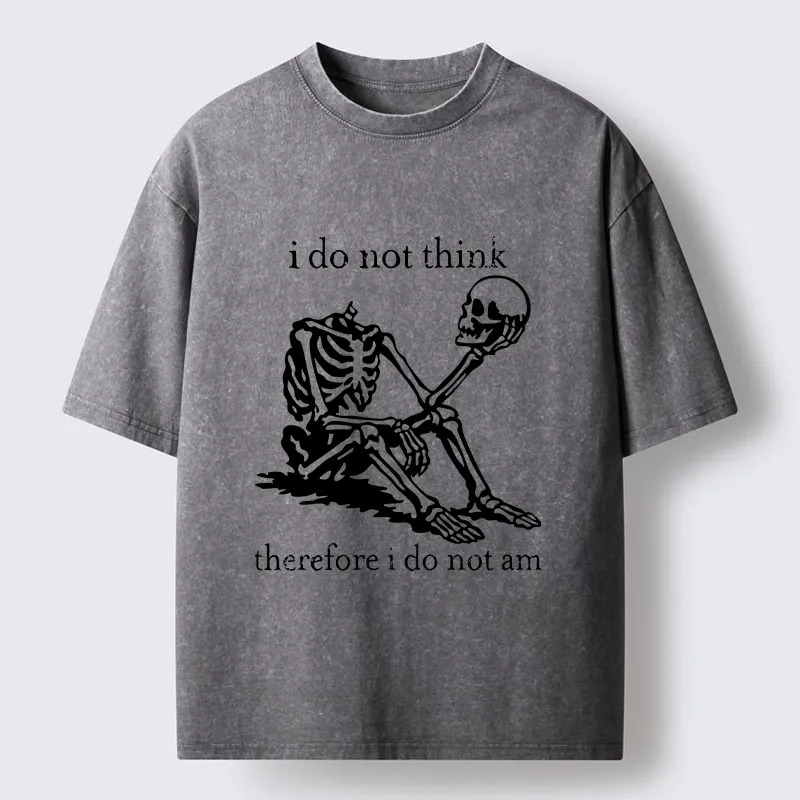 Tokyo-Tiger Philosophical Skeleton Meme Washed T-Shirt