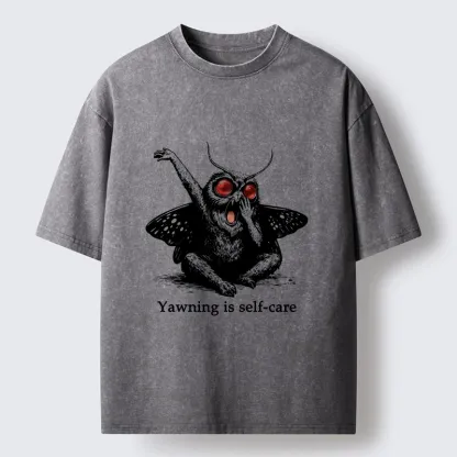 Tokyo-Tiger Yawning Is The Best Self Care Washed T-Shirt