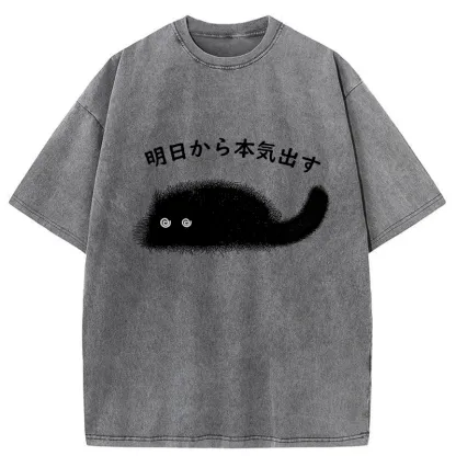 Tokyo-Tiger I'll Get Serious From Tomorrow Washed T-Shirt