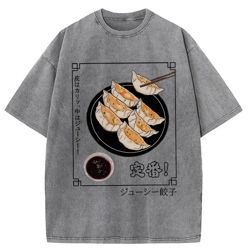 Tokyo-Tiger Japanese Style Dumplings Washed T-Shirt