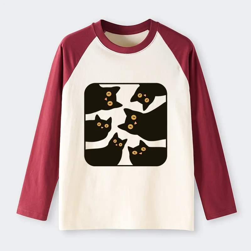 Tokyo-Tiger Cats Are Watching You Raglan Long Sleeve T-shirt