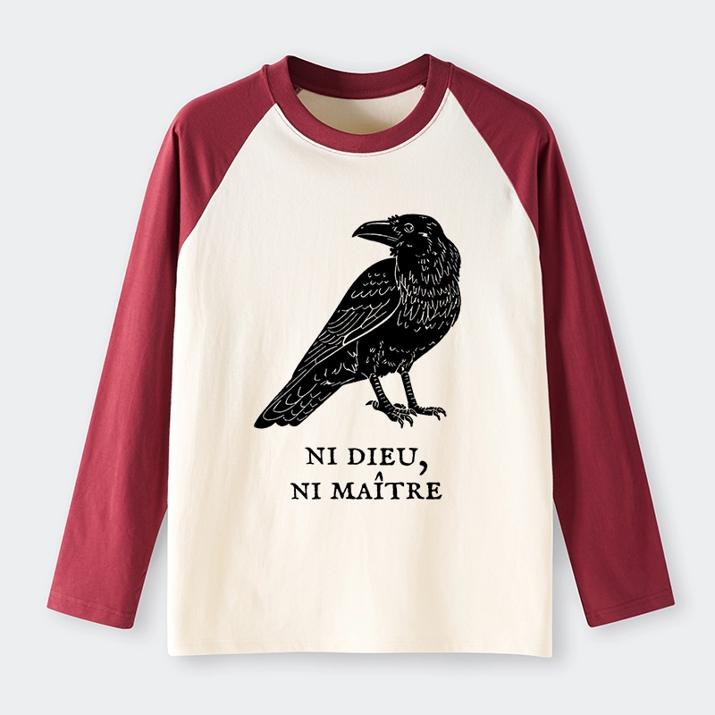 Tokyo-Tiger Crow Have A Strong Sense Of Self Raglan Long Sleeve T-shirt