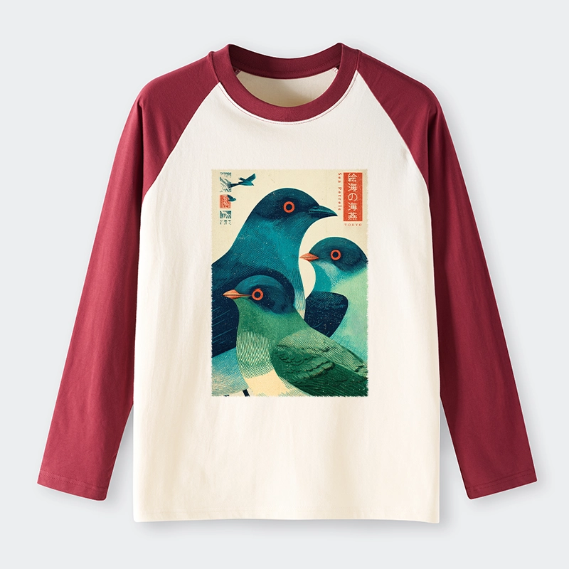 Tokyo-Tiger Petrels Of The Painted Sea Raglan Long Sleeve T-shirt