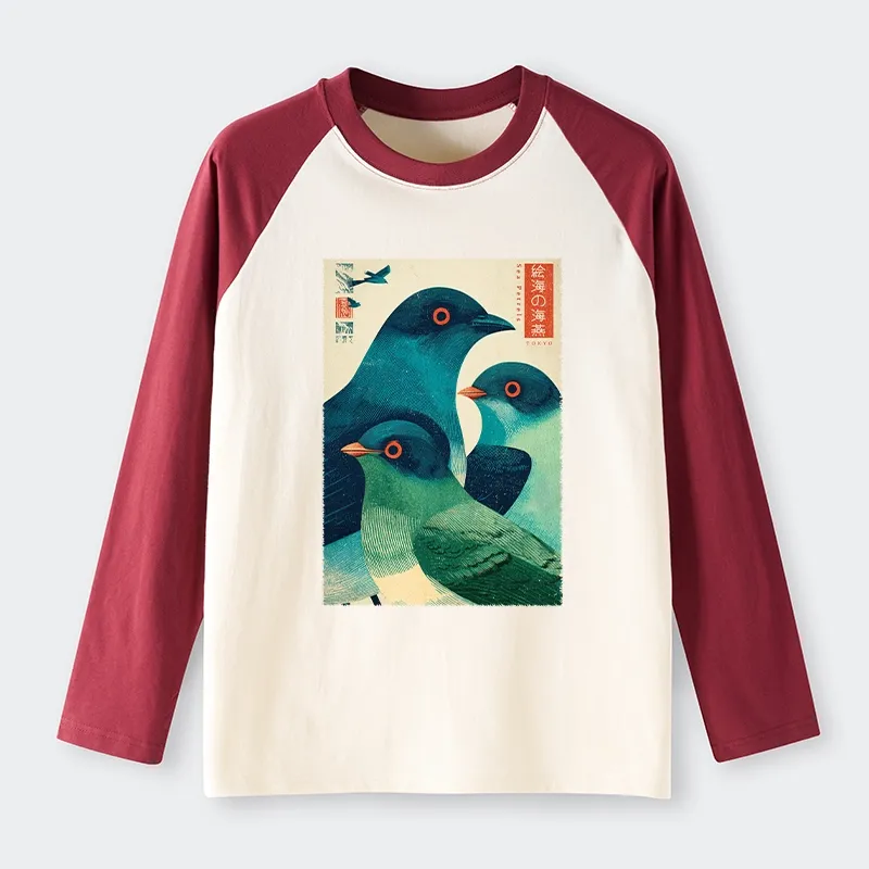 Tokyo-Tiger Petrels Of The Painted Sea Raglan Long Sleeve T-shirt