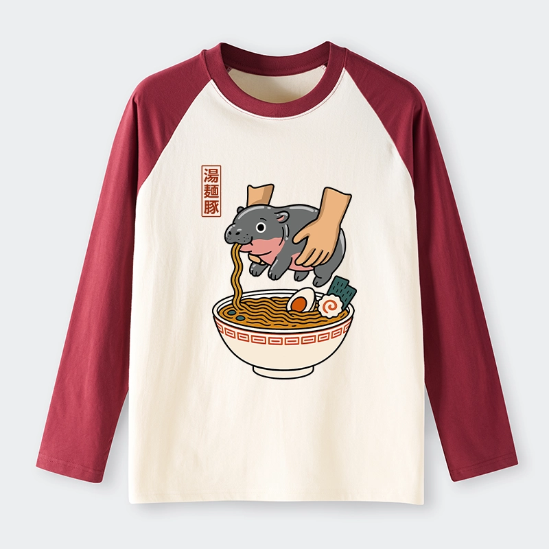Tokyo-Tiger Noodles Got Me Raglan Long Sleeve T-shirt