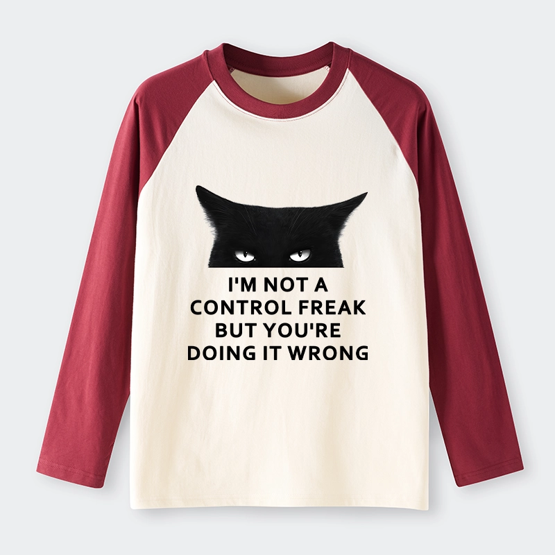 Tokyo-Tiger Control Freak Funny Raglan Long Sleeve T-shirt