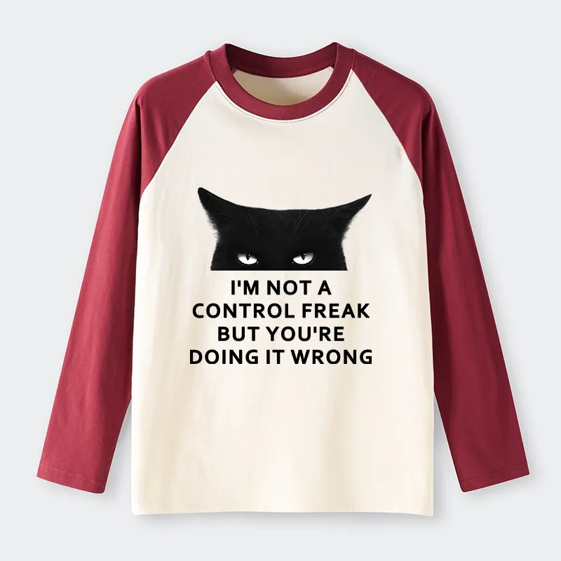 Tokyo-Tiger Control Freak Funny Raglan Long Sleeve T-shirt