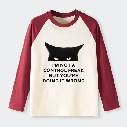 Tokyo-Tiger Control Freak Funny Raglan Long Sleeve T-shirt