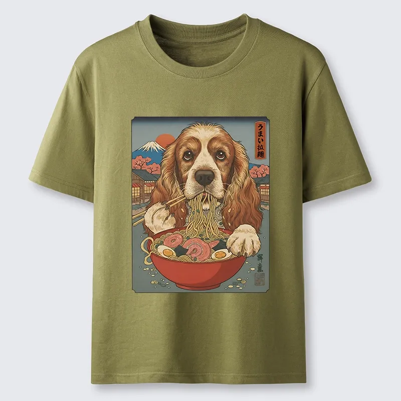 Tokyo-Tiger Dog Slurping Ramen In Japanese Style Classic T-Shirt